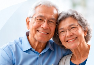 Happy older couple